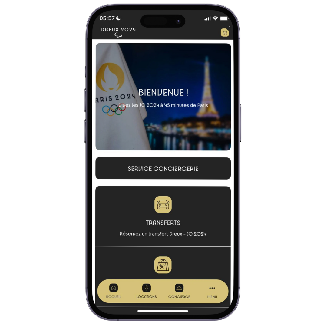 Nos services de conciergerie dans une seule application mobile, dédiée aux voyageurs de Dreux pour vivre les JO Paris 2024